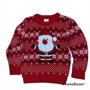 Holiday Time Santa Clause Christmas Sweater NWT 2T Red